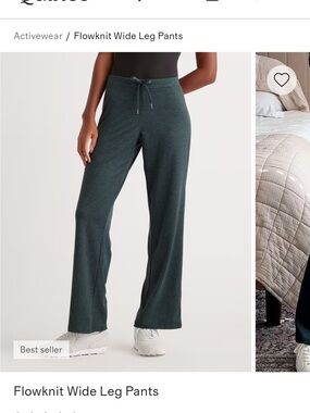 Quince Flowknit Wide-Leg Pants in Dark Teal